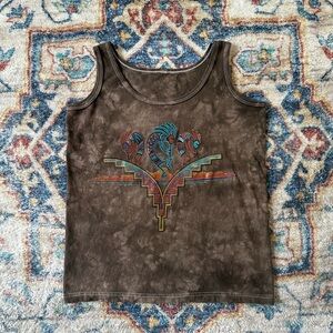 Vintage Aztec Art Tank Top Medium
